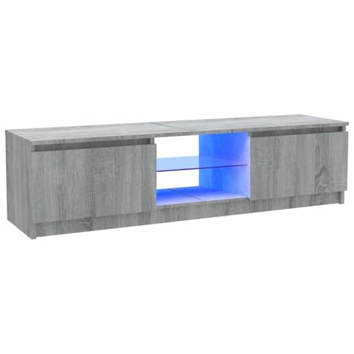 vidaXL Meuble TV avec lumières LED Sonoma Gris 120x30x36 cm