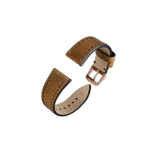 Bracelet de montre en cuir huilé fait main 18-22mm élégance vintage