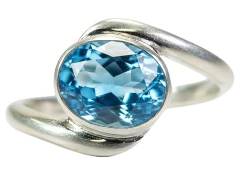 Image of 55Carat Choose Your Color Natural Gemstone Silver Statement Rings for Gift Corssover Style Size 5 to 12
