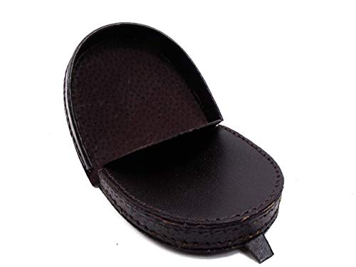 Men's Black Coin Purse, Large 9cm x 8cm, Real Leather Coin Tray Purse Wallet