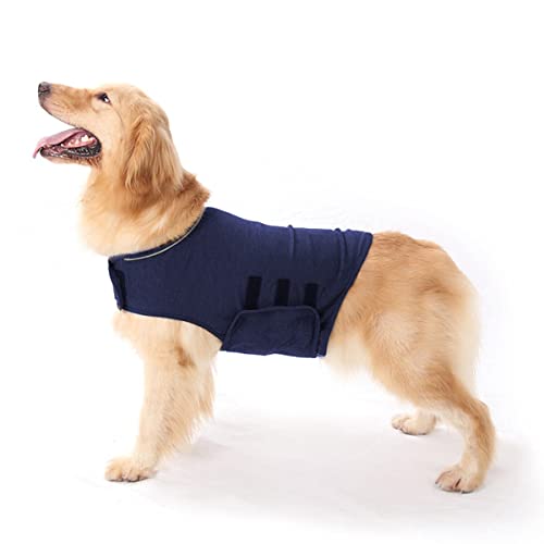 Anti-Anxiety Dog Jacket Dog Calming Coat Pet Stress Relief Shirt Warm Calming Vest Lightweight Thunder Dog Wrap Dog Anxiety Jacket(Navy Blue,XL) - Image 3
