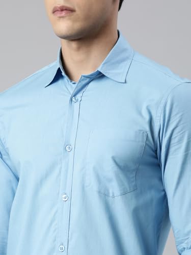 Image of THE SOUL PATROL Men's Casual Regular Fit Full Sleeve Premium Cotton Button-Down Shirt with Single Patch Pocket - Stylish, Classic, Comfortable, and Elegant for Everyday Wear