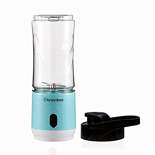 Brayden Fito Atom Portable Smoothie Blender with 2000 mAh Rechargeable Battery and 3.7V Motor with 400ml Tritan Jar, Blue