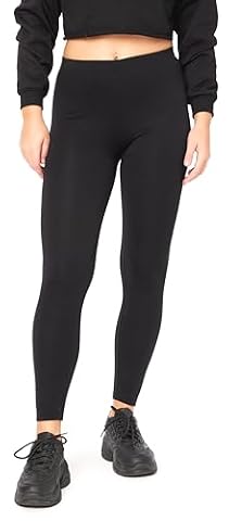 Bellivalini Damskie Legginsy Termo z Podszewką na Zimę Ocieplane Apre Ski BLV50-320 (Czarny, XXL)