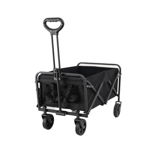 TABODD 80KG Faltbarer Wagen auf Rädern, Zusammenklappbarer Wagen Handwagen Transportkarre Gerätewagen Tragkraft Transportwagen Gartenanhänger mit Verstellbarem Griff, Picknick-Transporter für Shopping – Bild 5