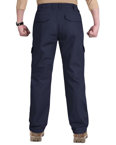 Mens Hiking Cargo Pants with 8 Pockets Elastic Waist Waterproof Ripstop Tactical Pants for Hunting Climbing2