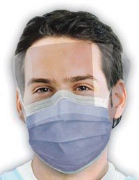crosstex international gcipwt isofluid shield mask anti fog turquoise 25bx