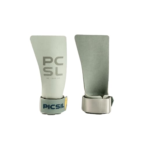PICSIL - Heron Grips + Wristbands + Carry Bag | Full Hand Protection for Crosstraining & Gym | Use Without Chalk | Hybrid Grip with PU, Aramid & Microfiber | Unisex, Fern, G