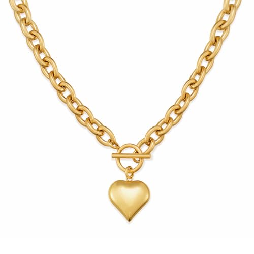 Collier ras du cou cœur en or blanc WOWORAMA le cadeau romantique idéal pour femme