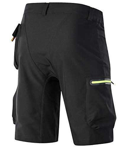 Outto Men's Mountain Bike Shorts Road Cycling Loose Casual Mtb Clothing (30-32, 1809 Black) #TOP1