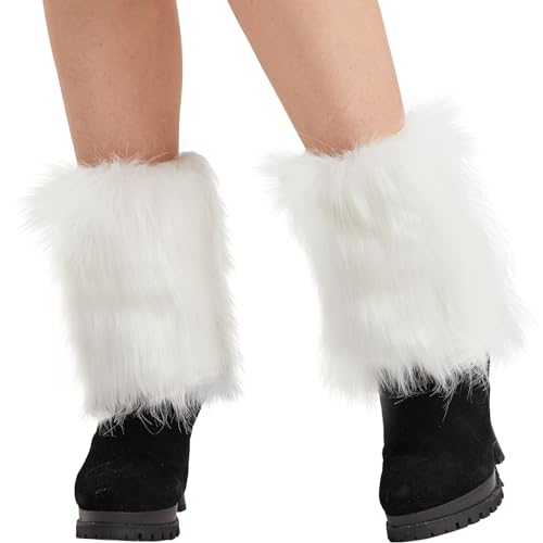 Image of Nanxson Womens Fur Leg Warmer Winter Short Boot Cuffs Covers Sleeves TTW0071