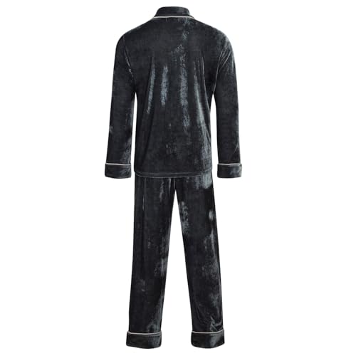 Mens Navy Velvet Pajamas - Zeus2