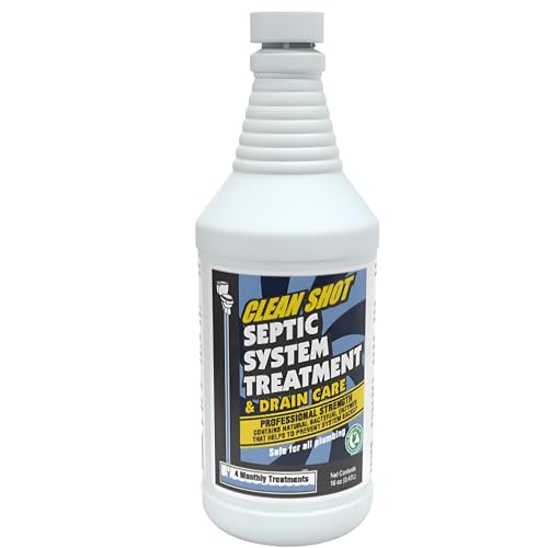 Theochem Clean Shot Enzymatic Septic Tank Treatment & Cleaner - Commercial Strength Liquid Formula Safe for All Systems - EnviroKleen Certified - Help Prevent System Back-ups (16 ounces)