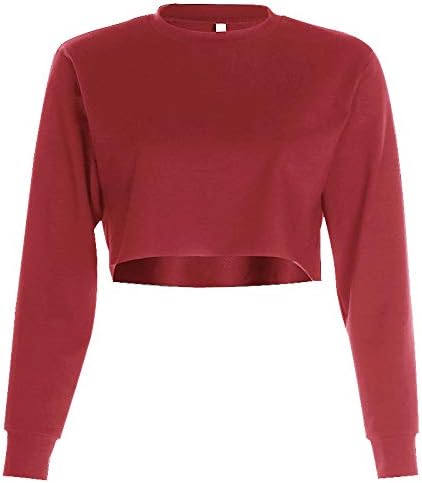 Kyerivs Casual Crop Sweatshirt for Women Crewneck Cropped Shirts Workout Long Sleeve Crop Tops - Image 4