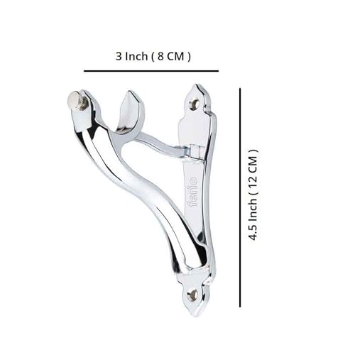 Image of Ferio Heavy Curtain Bracket and Holder for Door and Window Acceessories for Home Decor 1 Inch Rod Chrome Finish Set of 3