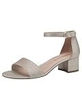 Tamaris Damen Sandaletten, Frauen Sandalen,Sommerschuhe,Freizeitschuhe,offene Schuhe,Strandschuhe,Riemchensandalen,elegant,LT.Gold Glam,38 EU