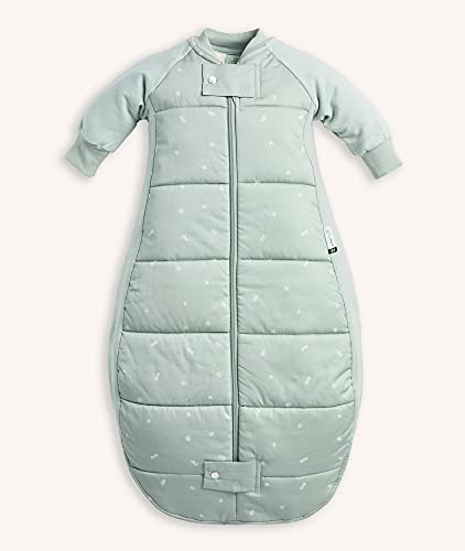 ergoPouch Premium Sleeping Bag 3.5 TOG, 8-24 Months, Sage Print – Organic Cotton 400-Thread-Count, Wide Fit, Warmest for Room Temperatures (12–19°C)