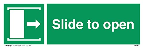 Slide to open right Sign - 150x50mm - L15