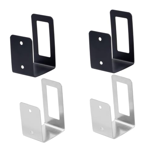 ABOOFAN 4Pcs Kitchen Lid Holder Rack Stainless Steel Wall Mounted Storage for Pot Lids Multifunctional Kitchen Supplies in Silver and Black Includes Screws for Easy