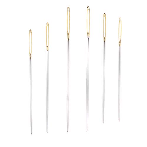 Flameer Conjunto de 6 peças de agulhas de costura doméstica para ferramentas de reparo de jeans de l