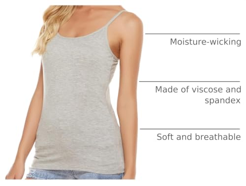 Image of BQTQ 5 Pcs Women's Camisole Tank Top Undershirt Spaghetti Strap Basic Camisoles