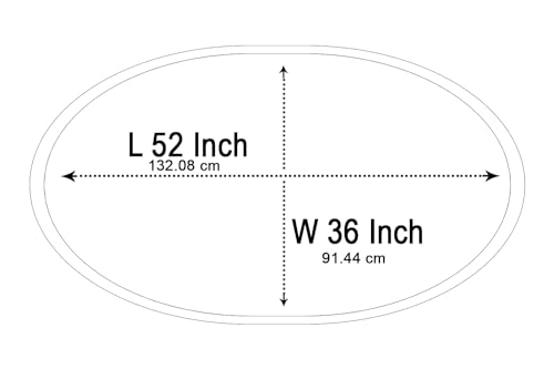 Image of The Furnishing Tree Elastic Oval Dining Table Cover WxL 36x52 in Inches Polyester Self Pattern Blue