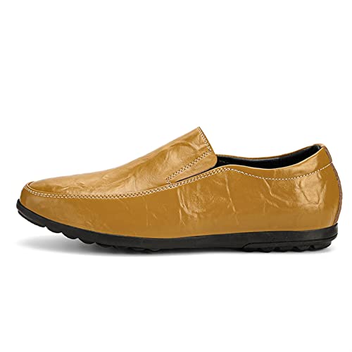 Loafers for Men Genuine Leather Round Toe Stitching Details Flexible Comfortable Flat Heel Wedding Fashion Slip-on2