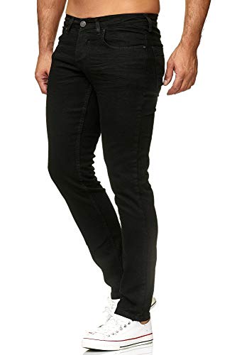 Tazzio M533-4 - Pantalones vaqueros ajustados para hombre, color negro negro 36W x 34L