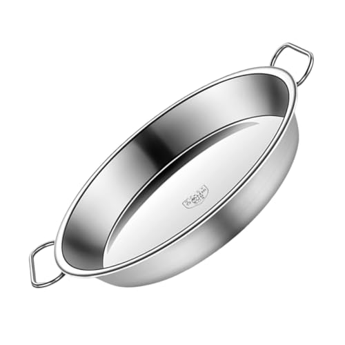 ELAYARD Bandeja de Vapor de Acero Inoxidable con Asas para Cocinar Liangpi Fideos Fríos Pescado al Vapor y Empanadas Chinas Resistente y Práctica para Hogar y Restaurantes