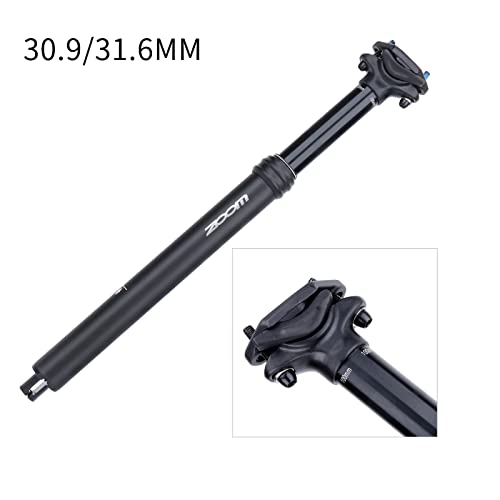 Meroca Dropper Seatpost Mountain Bike Seatpost Bicycle Wire Control (Black 31.6*375Mm External Wiring) #TOP2