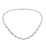 Never Say Never Impresionante Gargantilla Semi-rígida de Oro Blanco de 18k y 0.61cts de Diamantes auténticos.