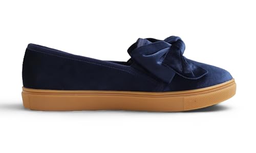 Image of FEVERSOLE Women's Casual Slip On Sneaker Fashion Bow Tie Loafer Flats