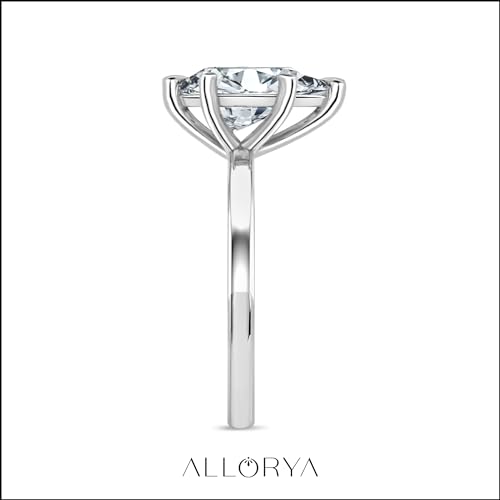 3.00 Carat Pear Shape Cubic Zirconia Sparkling Solitaire Engagement Ring for Women in 925 Sterling Silver4
