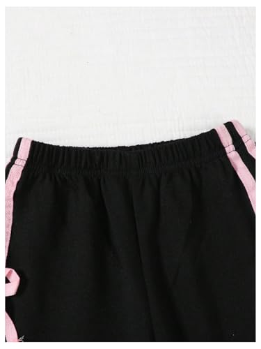 Verdusa Girl's 2 Piece Coquette Tracksuit Striped Sweatshirt with Workout Pants Clothing Set4