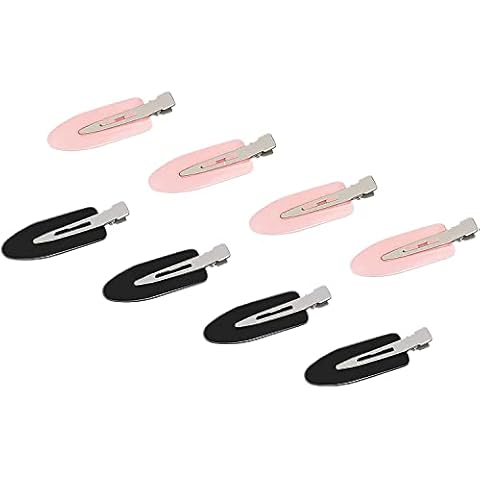 HEIGOO 8 PCS No Bend Hair Clips,No Dent Alligator Hair Barrettes,Use for Wedding, Party, Ceremonies, Birthday, Banquet Ordaily Wearing,Black & Pink Cover