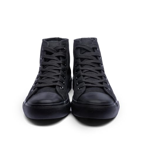 Image of Women's High-Top Canvas Sneakers - Classic Lace-Up Casual Shoes with Extra Shoelaces - Comfortable, Stylish, and Durable