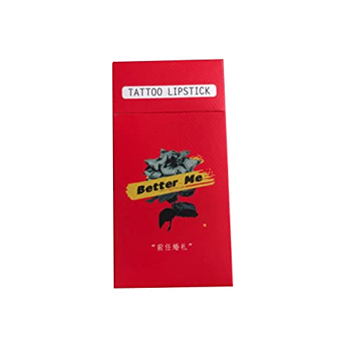 20 PC Cigarette Lipstick Cotton Swab Lipstick & Novelty 2021 Portable Lipstick Cigarette Pack & Matte Lip Tint Long Lasting 24 Hours Liquid Non-Stick Tattoo Lipstick (A Haze Red)