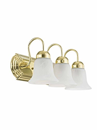 Image of Livex Lighting 1073-02 Riviera 3-Light Bath Light, Polished Brass, 18 x 8 x 8 | Dimensions: 18 x 8 x 8