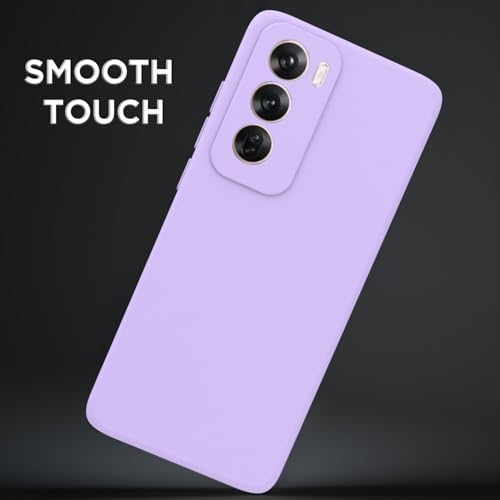 Image of Outlouders Back Cover for Oppo Reno 12 5G | Camera Protection | Durable Soft Matte Silicone Bumper Case (Purple)