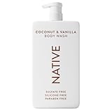 Native Gel de ducha para mujeres y hombres - sin sulfatos ni colorantes - Jabón corporal unisex con aroma a coco y vainilla - limpieza suave con ingredientes de origen natural - 1 l