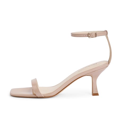 Modatope Womens Heeled Sandals Square Open Toe Kitten Heel Ankle Strap Heels for Women Daily Party Wedding Wear2