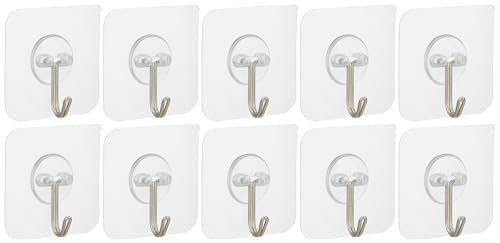 Amazon Brand - Solimo Heavy-Duty Adhesive Wall Hooks | for Hanging Clothes, Hats, Keys, and More | Bathroom & Bedroom Hooks (Pack of 10) (B0D7CPYRNQ) Amazon Price History, Amazon Price Tracker