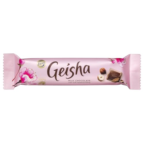 Fazer Geisha Milk Chocolate with Soft Hazelnut Filling Stick 37g (Pack of 4)