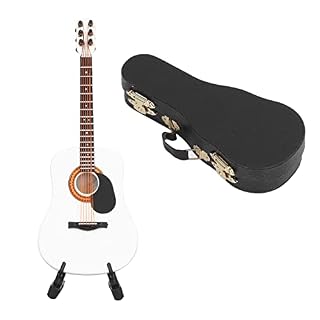 GFRGFH Modèle de Guitare Miniature, avec Support et étui, Ornement d’instrument de Guitare en Bois, pour Les Cadeaux d… - Les Beatles, Paul McCartney, John Lennon, RIngo Starr, George Harrison