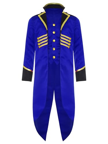 renvena Kids Medieval Steampunk Tailcoat Long Sleeve Victorian Vintage Tuxedo Jacket for Boys Girls