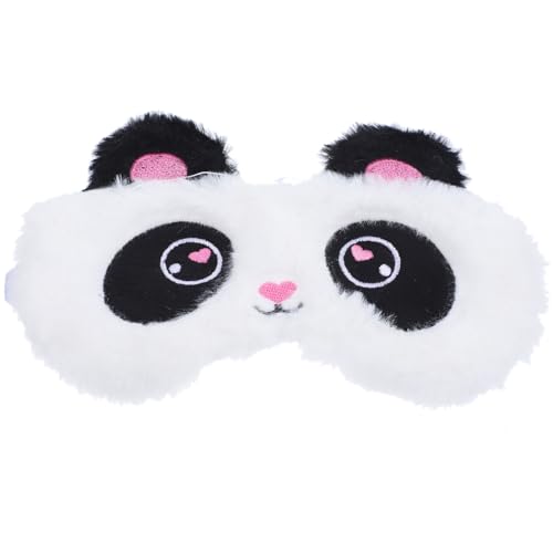 UTHCLO Máscara para Dormir de Felpa con Diseño de Panda Cubierta Suave y Elástica para Ojos Antifaz Infantil Cómodo y Lavable para Viaje y Hogar