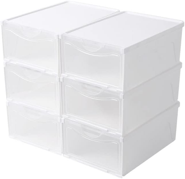 透明な靴ボックス収納ボックス6 /引き出しのセットサイドシューズキャビネット家庭用フラットシューズストレージシューズ