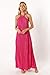 Petal & Pup Women's Melody Plisse Halter Maxi Dress, Pink