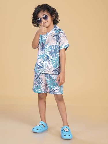 Image of Ninos Dreams Boys Cotton Rayon Coord Set with shorts /Holiday Shirt & Shorts