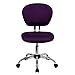 Flash Furniture Beverly Mid-Back Purple Mesh Padded Swivel Task Office Chair with Chrome Base